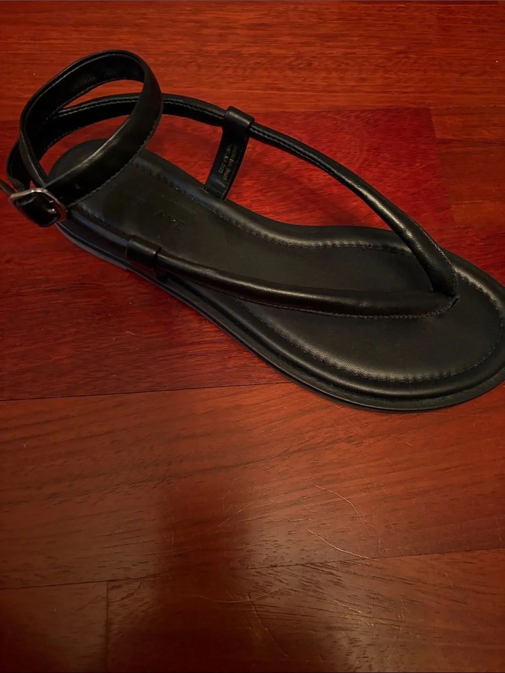 Everlane Black Minimal Leather Sandals - Picture 2 of 4